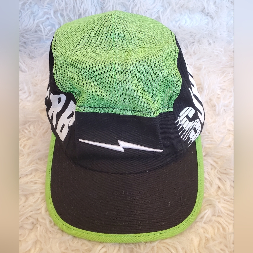 SUPERB| MENS black sand bright green mesh and cotton hat